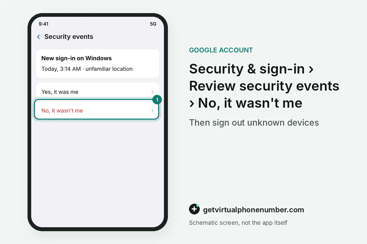 Security event about a new Windows sign-in with the No, it wasn't me option highlighted